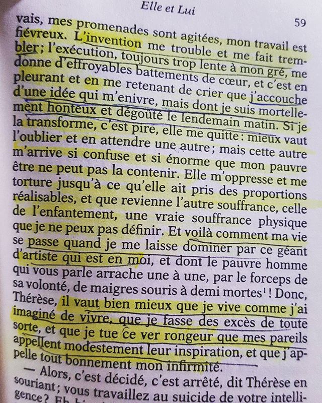 Le processus cr&eacute;atif! selon Laurent aka Alfred de Musset dans &quot;Elle et Lui&quot; de George Sand, 1859 😊 #cr&eacute;ativit&eacute; #georgesand #alfreddemusset #elleetlui #creativeprocess #citations #litt&eacute;rature #&eacute;criture