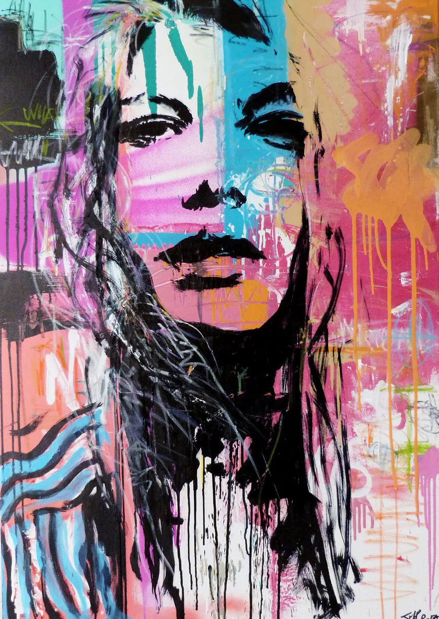 “Regarder les choses en face” Acrylic & Spray 70 x 100 cm 2013