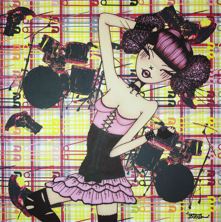 “POGO” Acrylic, oil on printed canvas 100 x 100 cm 2013