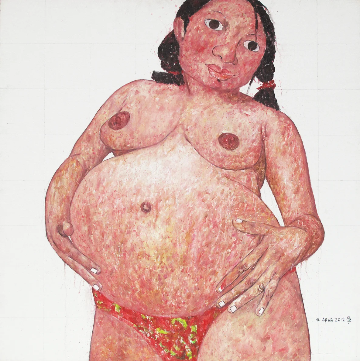 “Pregnancy – the change of a woman’s mood” Oil on Canvas 100 x 100 cm 2012