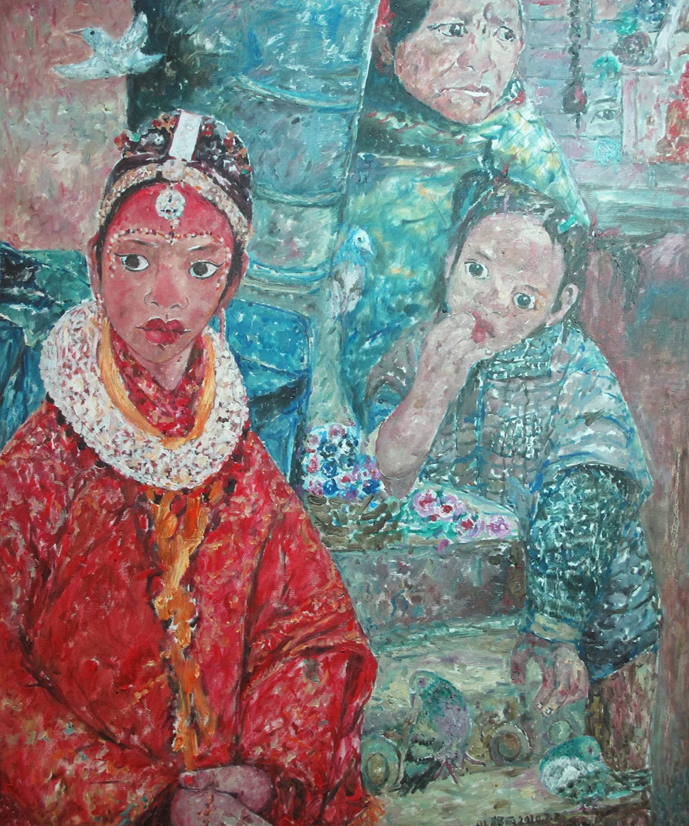 “Mysterious Nepal Princess” Oil on Canvas 100 x 120 cm 2010