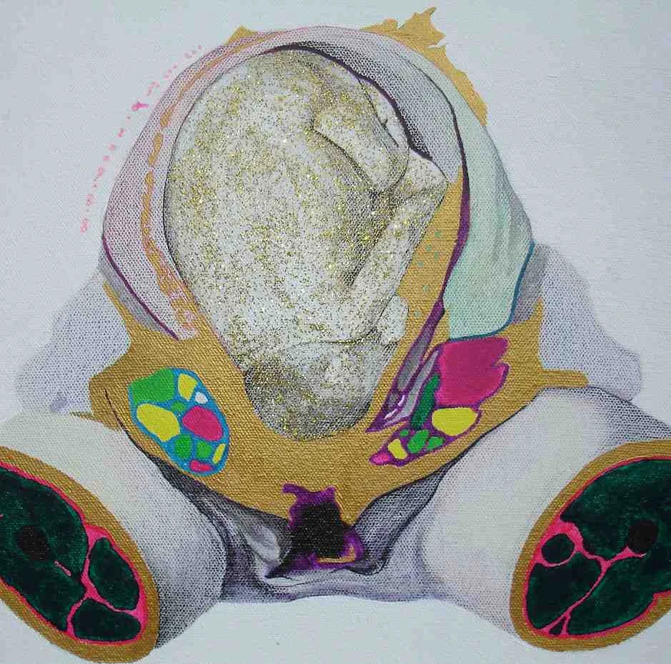 “Foetus 1” Acrylic on Canvas 40 x 40 cm 2009
