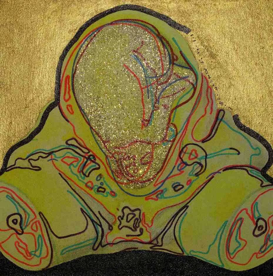 “Foetus 5” Acrylic on Canvas 40 x 40 cm 2009