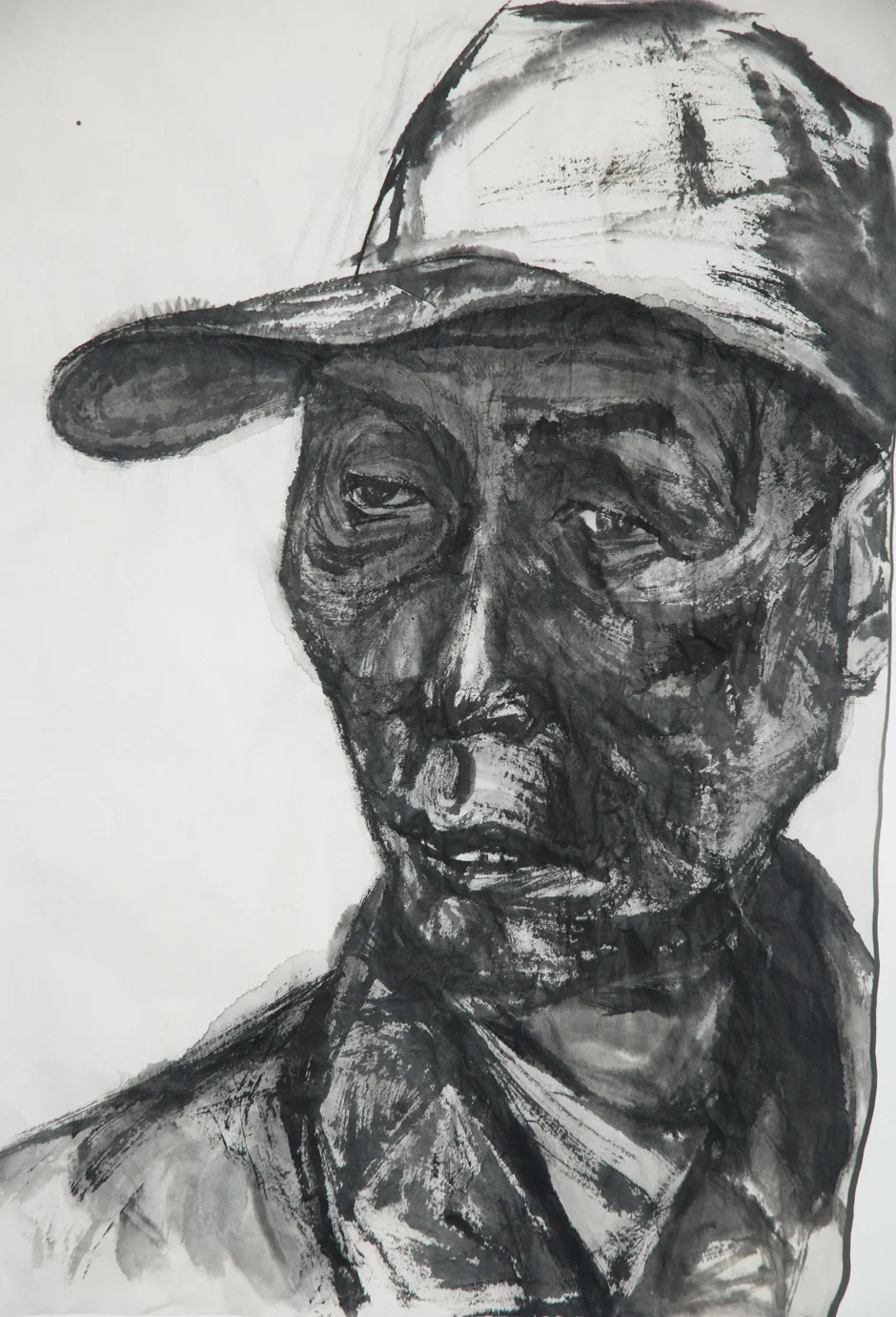 “Immigrant Worker 2 in Chengdu” Ink on Chinese paper 55 x 80 cm 2011