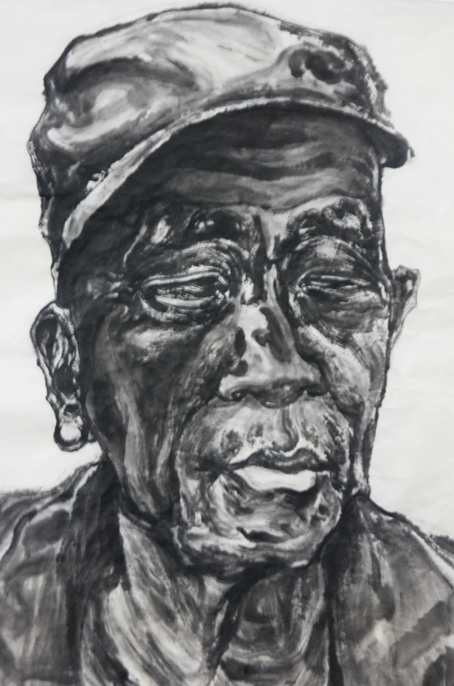 “Immigrant Worker 4 in Beijing” Ink on Chinese paper 48 x 63 cm 2012