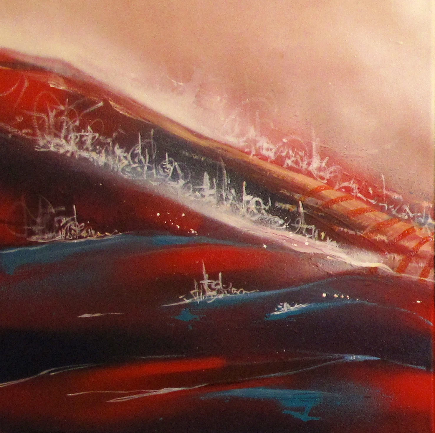“La cité” Acrylic & Spray A set of three paintings, each 40 x 40 cm 2013