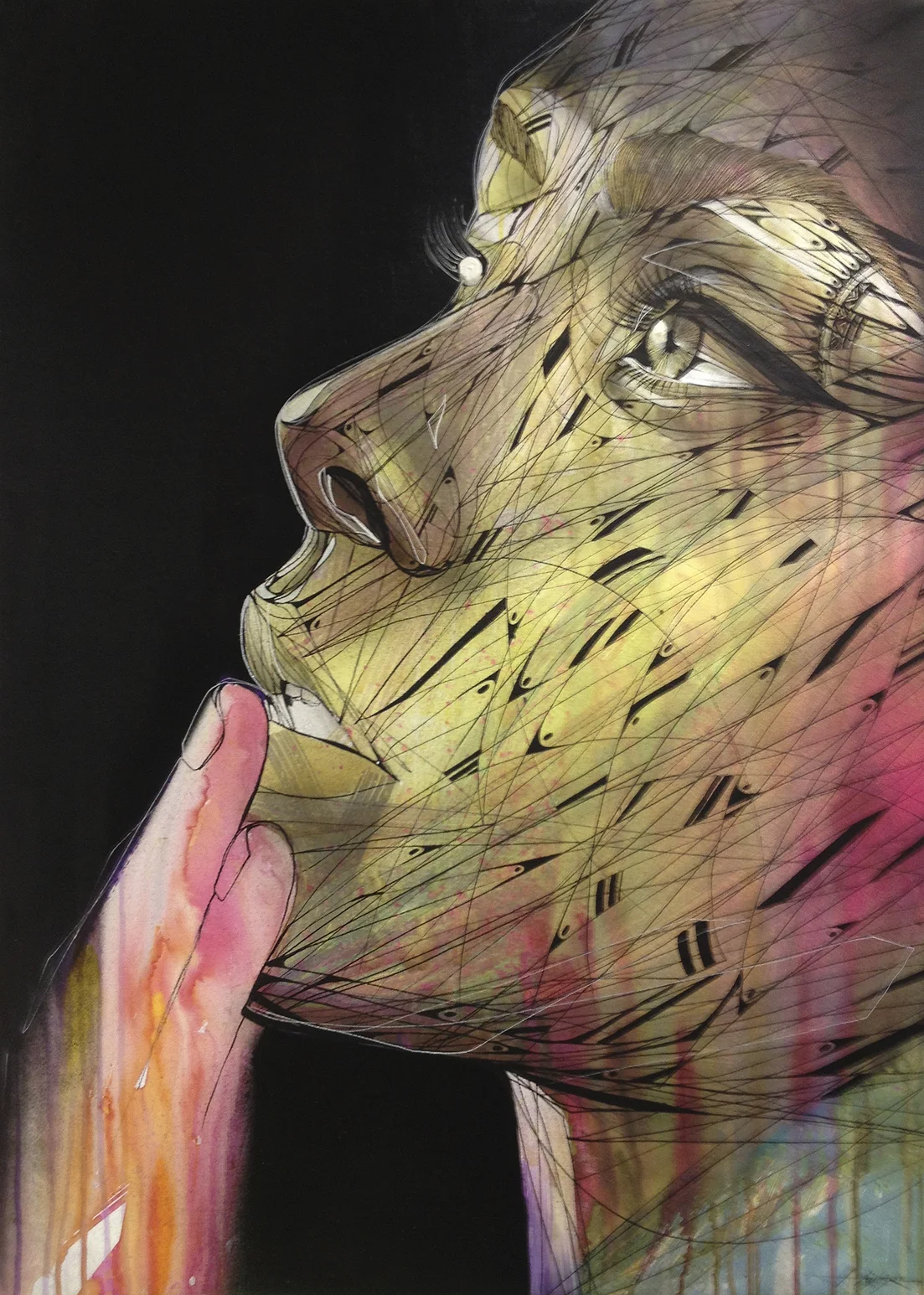 “Promesse” Spray/Ink/Acrylic 70 x 100 cm 2013