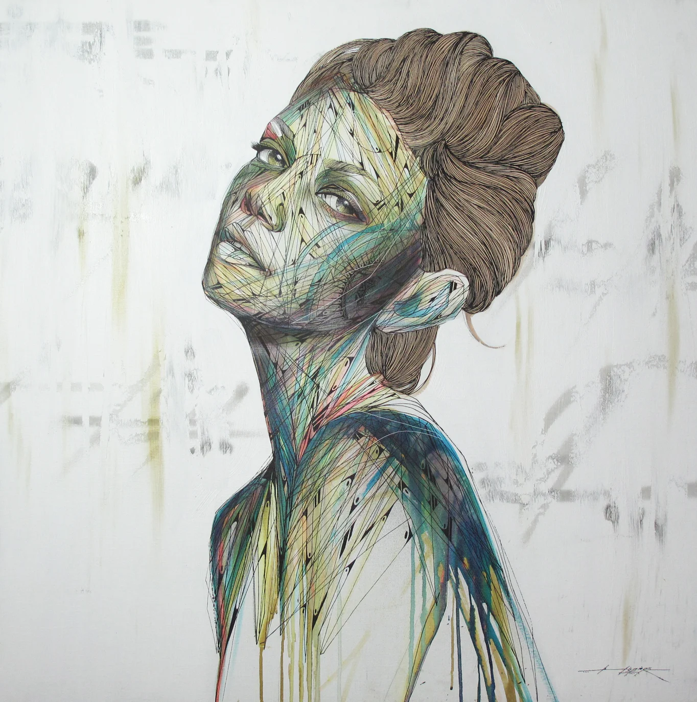 “Douceur 3” Spray/Ink/Acrylic 100 x 100 cm 2013