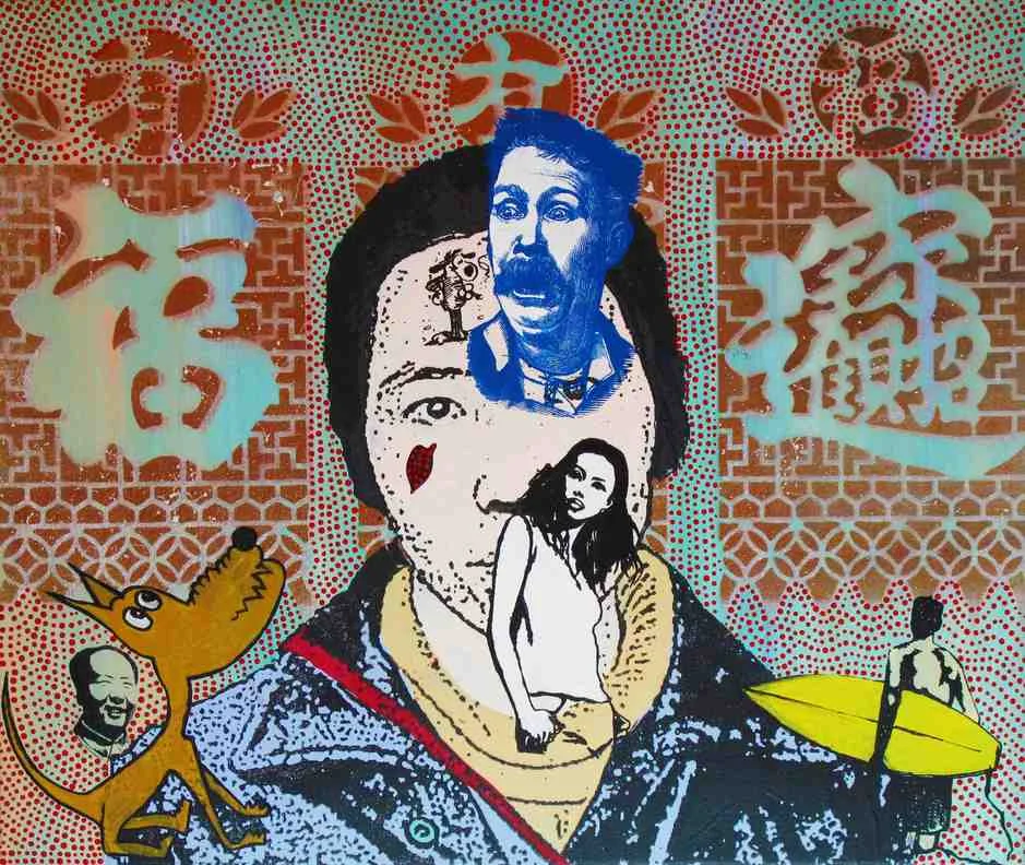 “Thinking about Happiness” Mixed media on Canvas 59 x 50 cm 2010