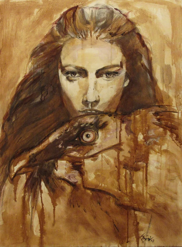 “Courage" Wine on Canvas Wine used: Merlot + Shyrah 60 x 80 cm 2012