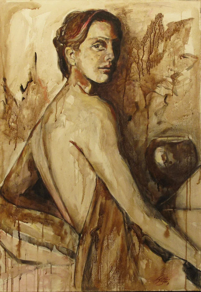 “Divine Senses” Wine on Canvas Wine used: Sangiovese + Montepulciano d’Abruzzo 70 x 100 cm 2012