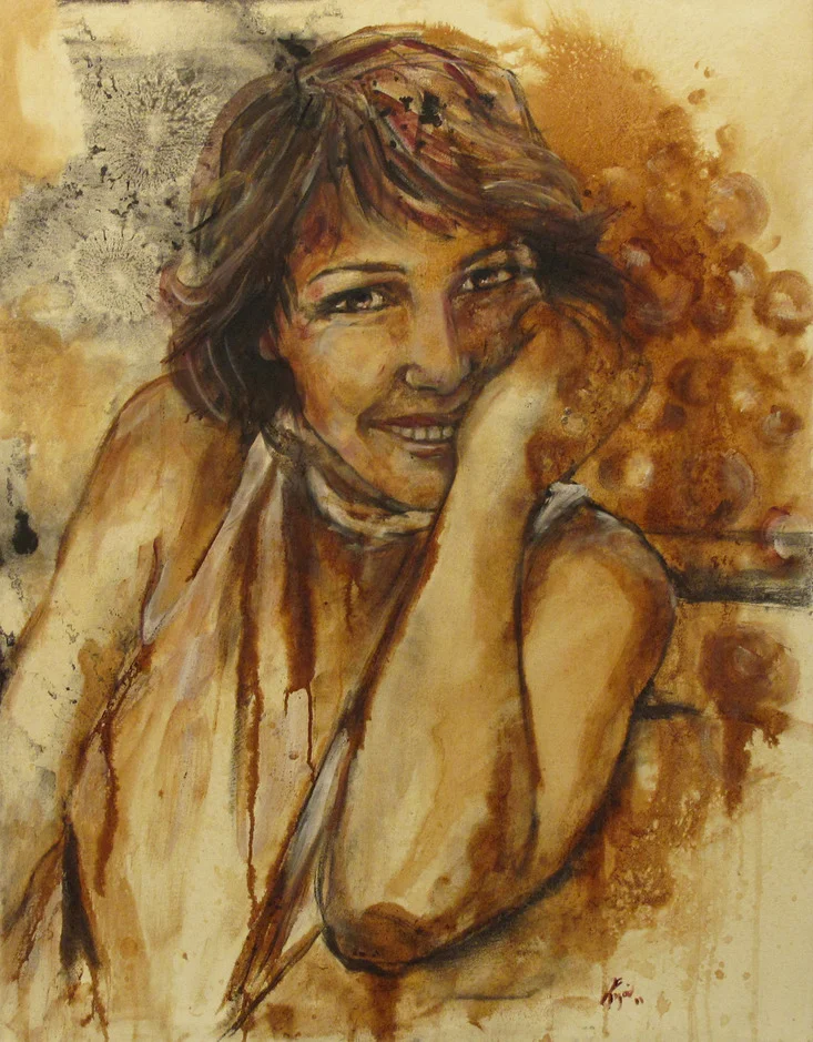 “Euphoria” Wine on Canvas Wine used: Sangiovese + Colorino “Tiberio” 70 x 90 cm 2011 