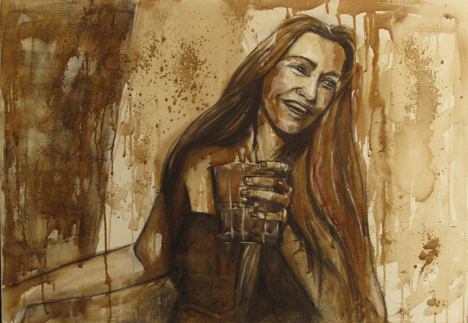 “Macie" Wine on Canvas Wine used: Sangiovese “Rocca delle Macie” 100 x 70 cm 2012