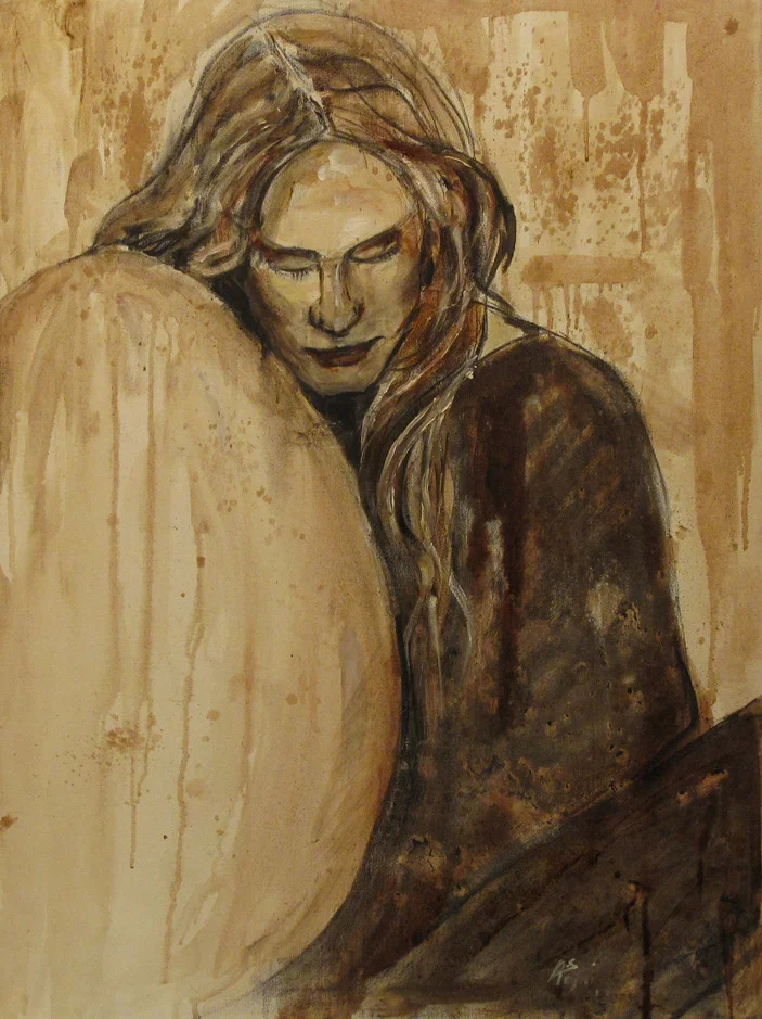 “Rebirth" Wine on Canvas Wine used: Sangiovese + Cabernet Franc 60 x 80 cm 2012 