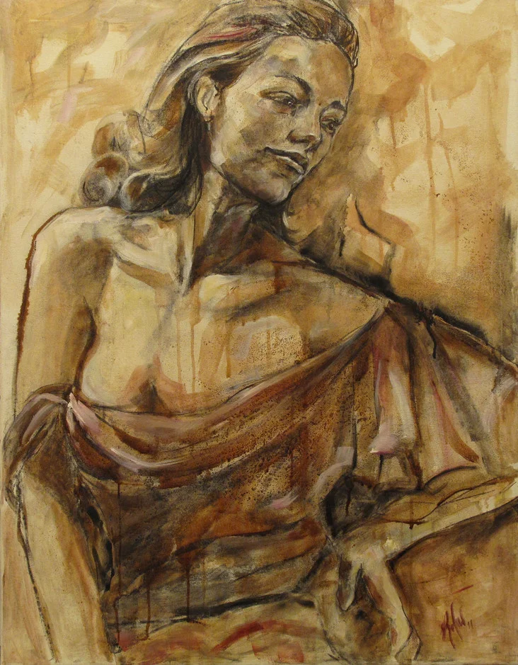 “The Rest” Wine on Canvas Wine used: Nero d’Avola 70 x 90 cm 2011