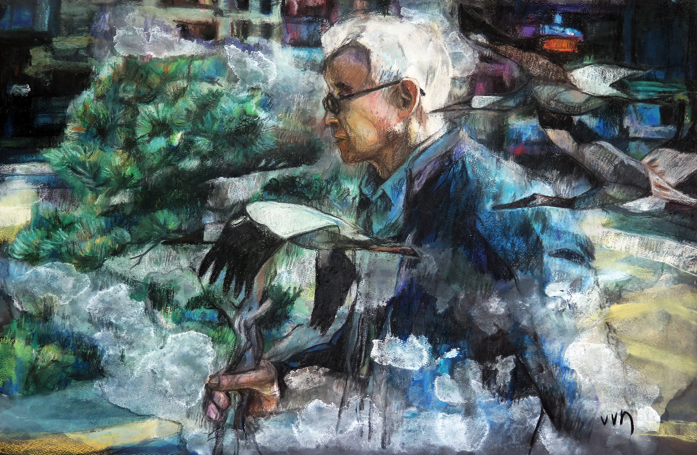 “Handwritten love letters will never go out of style” Pastel/Watercolor on paper 76 x 51 cm (unframed) / 77 x 55 cm (framed) 2015