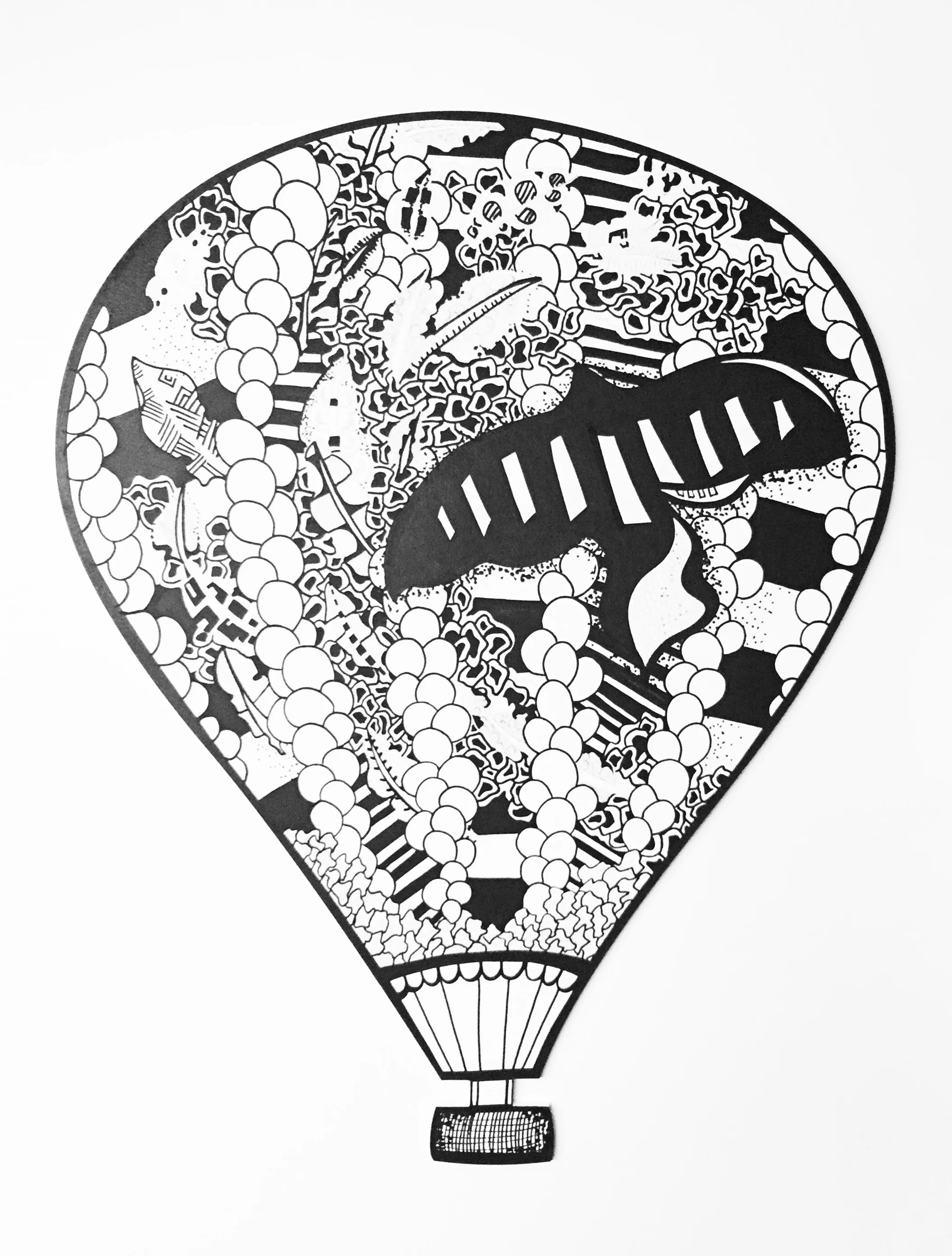 " Hot Air Balloon" Acrylic on wood 2016