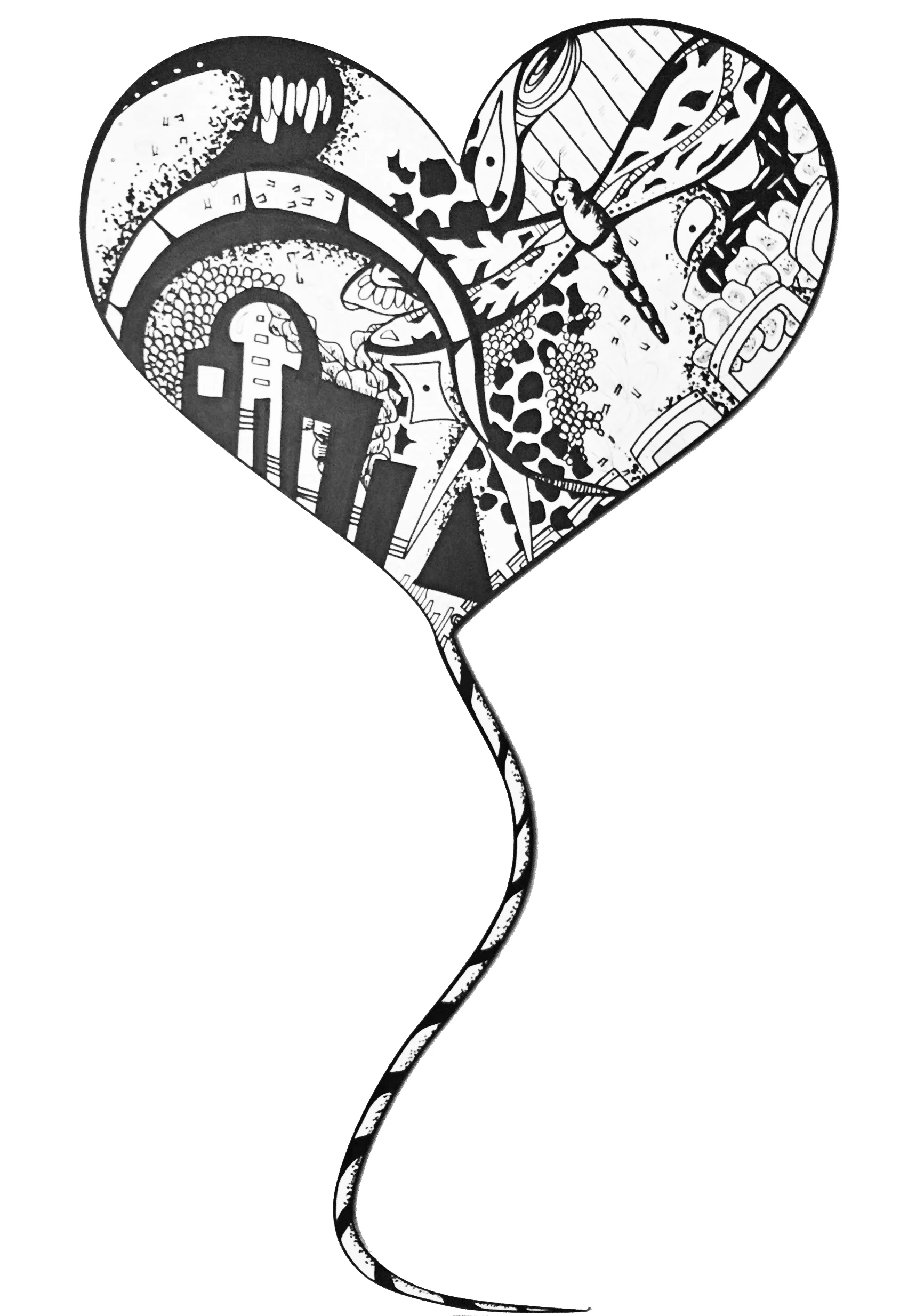 “ Heart Balloon ” Acrylic on wood 2016