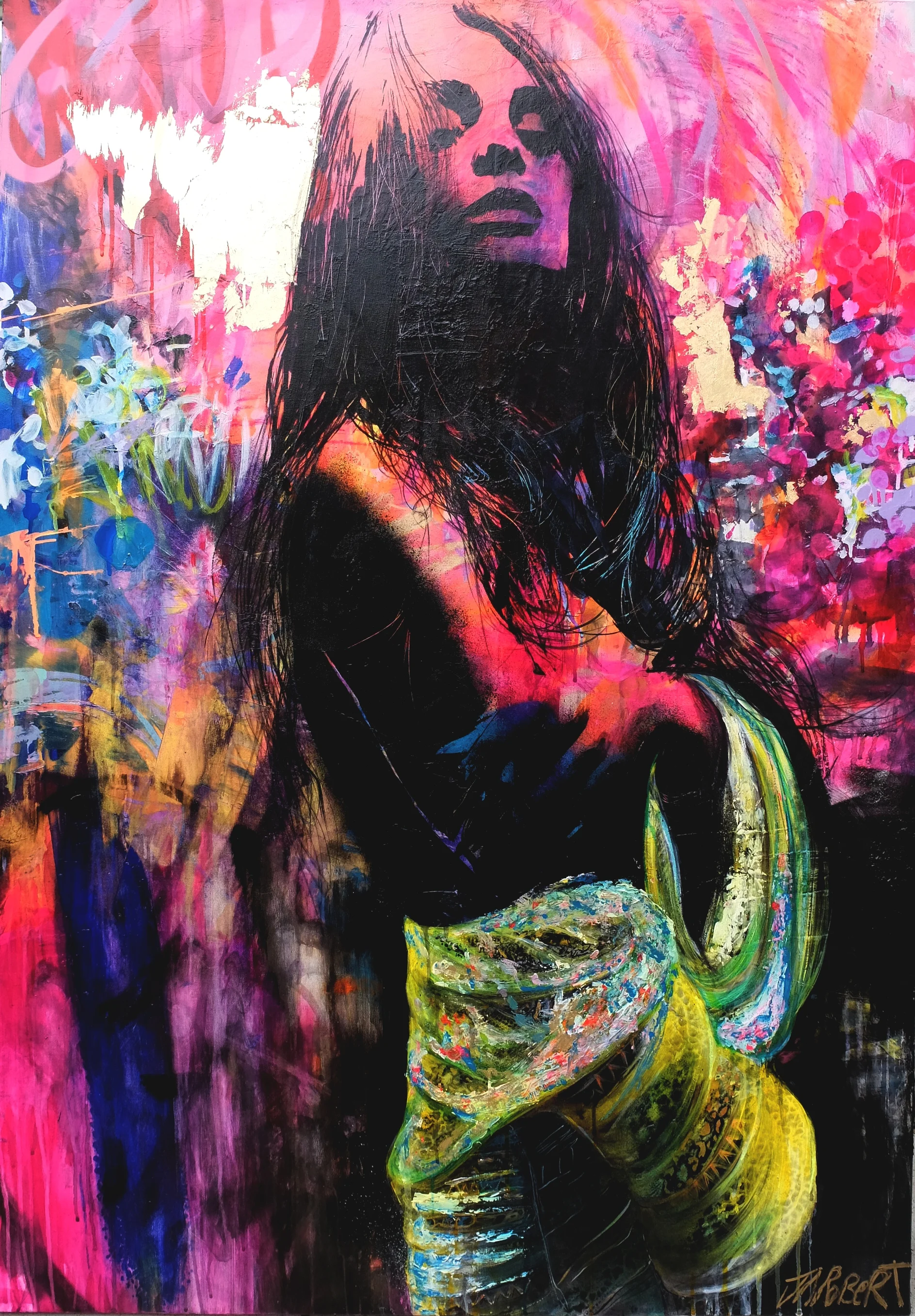 “Incandescense” Spray, Ink, Acrylic 81 x 116 cm 2016
