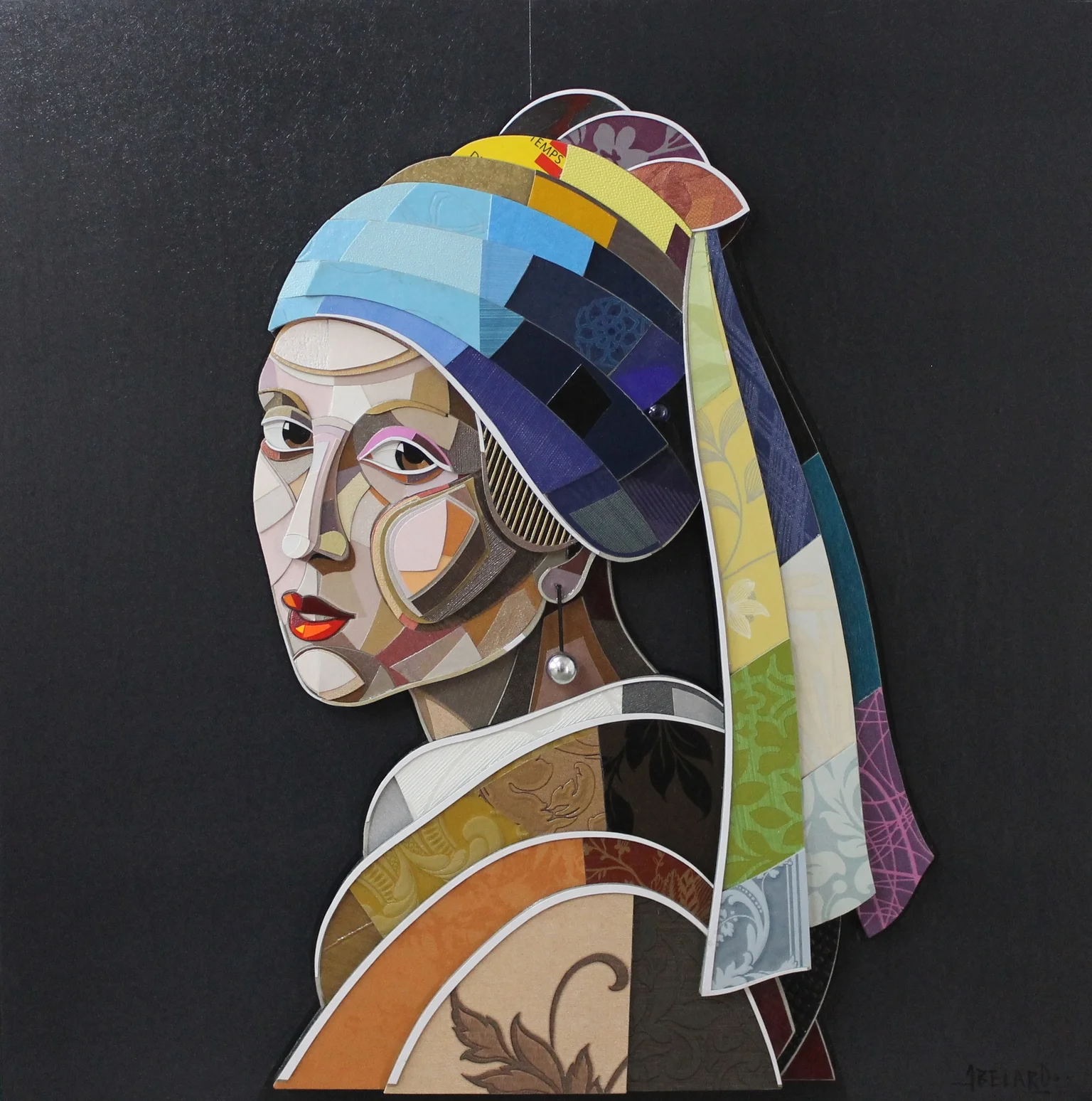 "Joven De La Perla" / " Girl with a Pearl Earring" Mixed Media 100 cm x 100 c m 2016