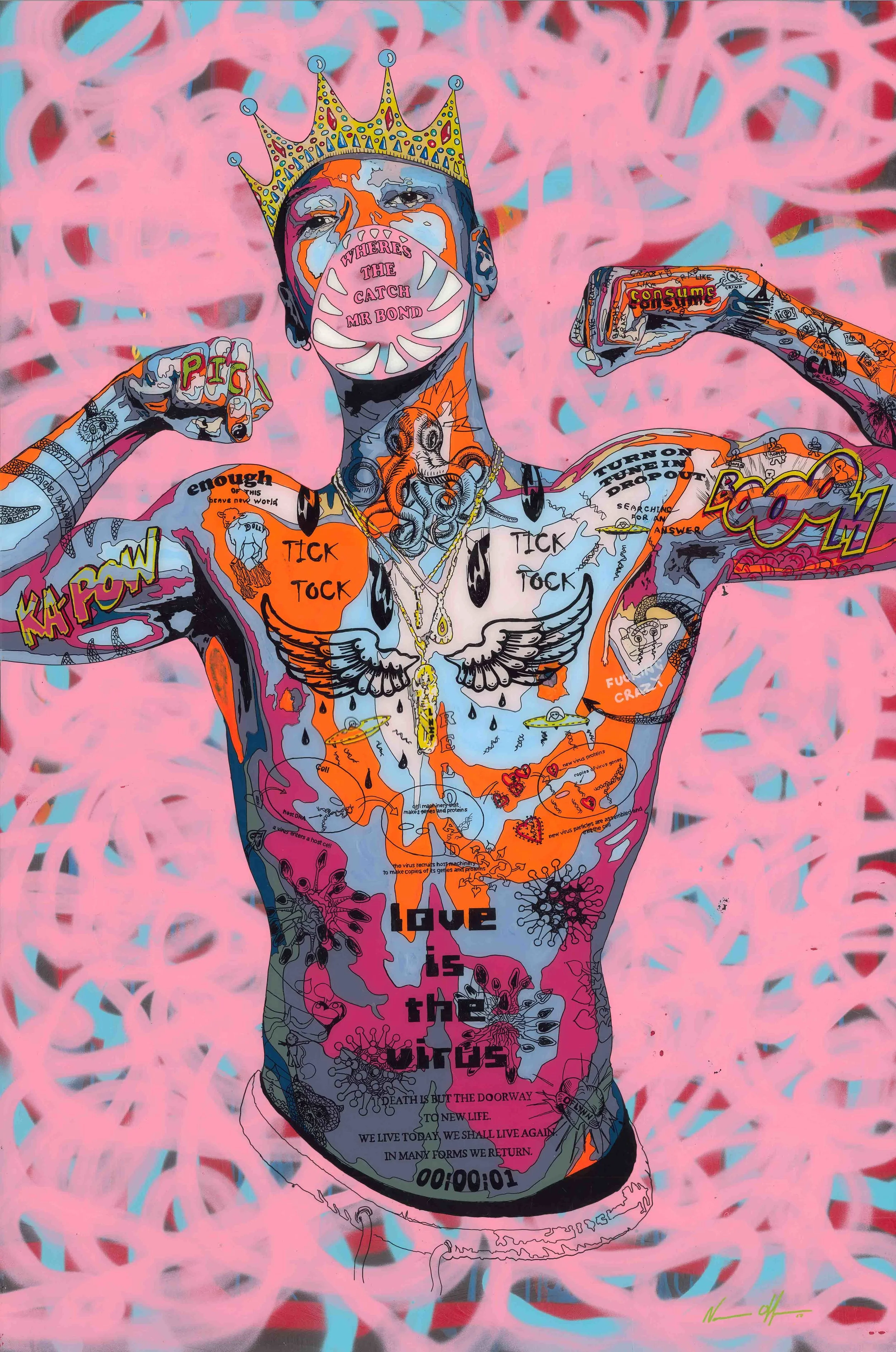 “Timekeeper 57 - Love is the virus” Limited Edition 8 of 10 Giclee print on acrylic glass 145 x 95 cm 2017