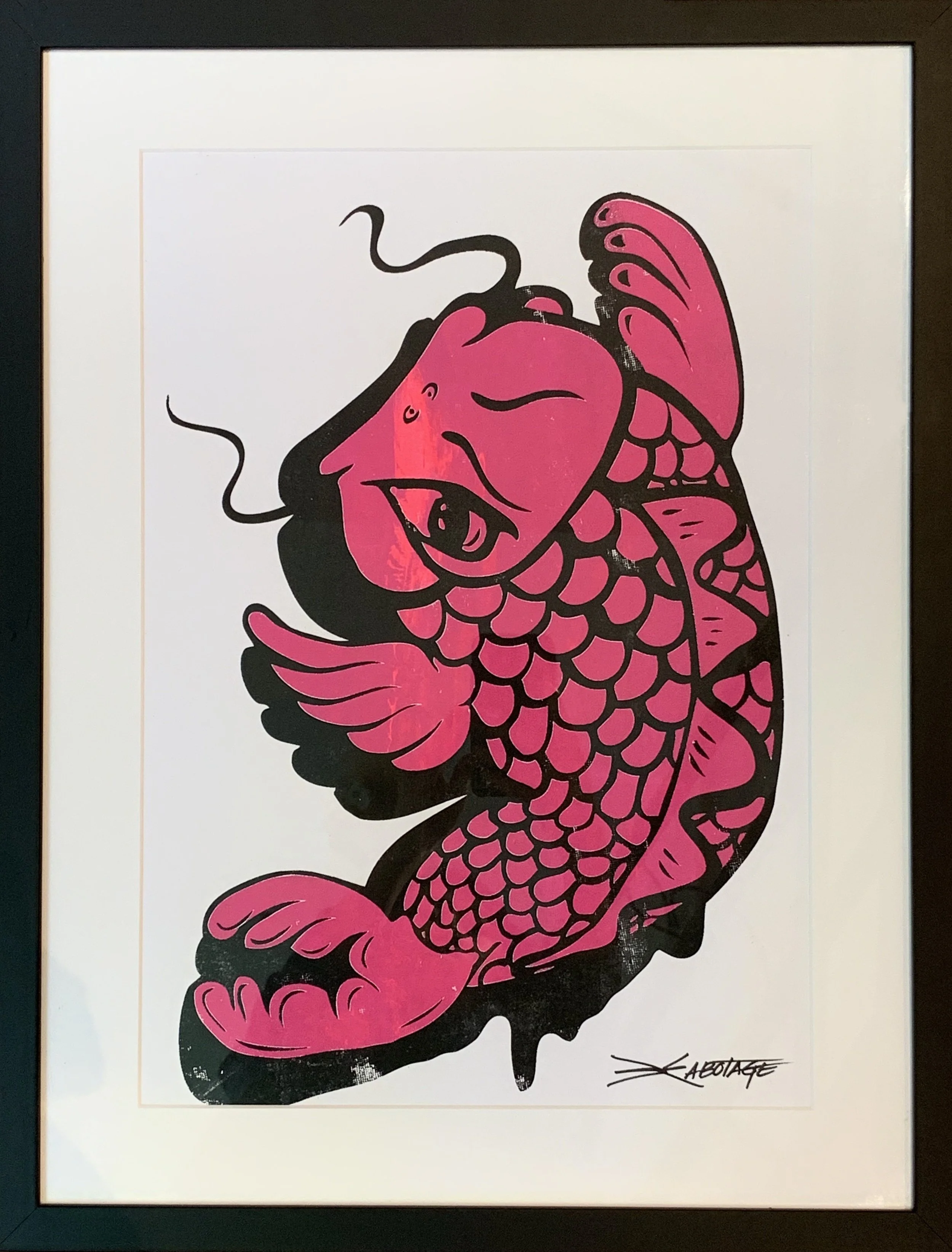 “Pink Koi Screen Hand Pulled Screen Print 30 x 42 cm 2016