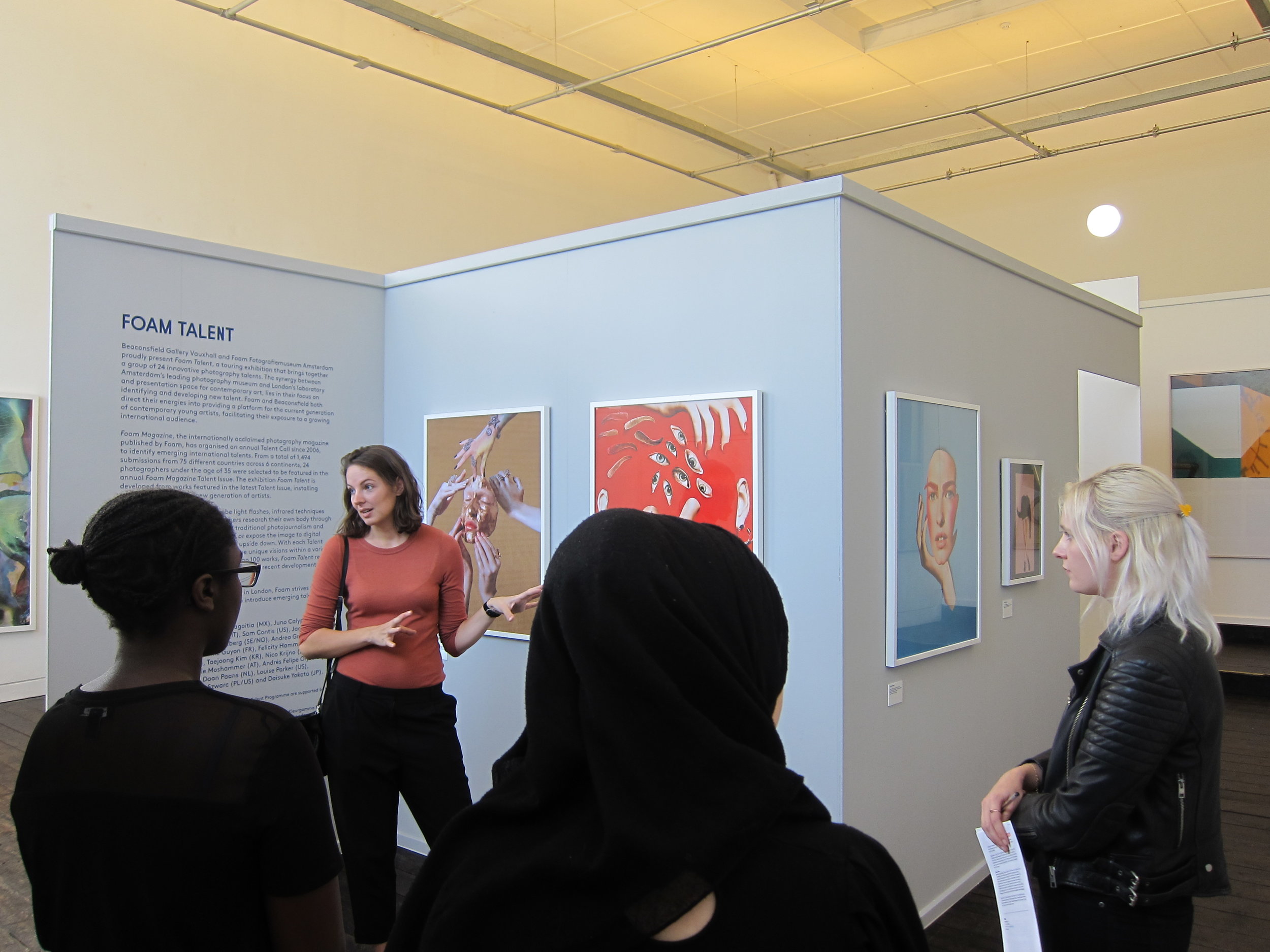 Day 1 - curator Mirjam Kooiman shows the group around Foam Talent