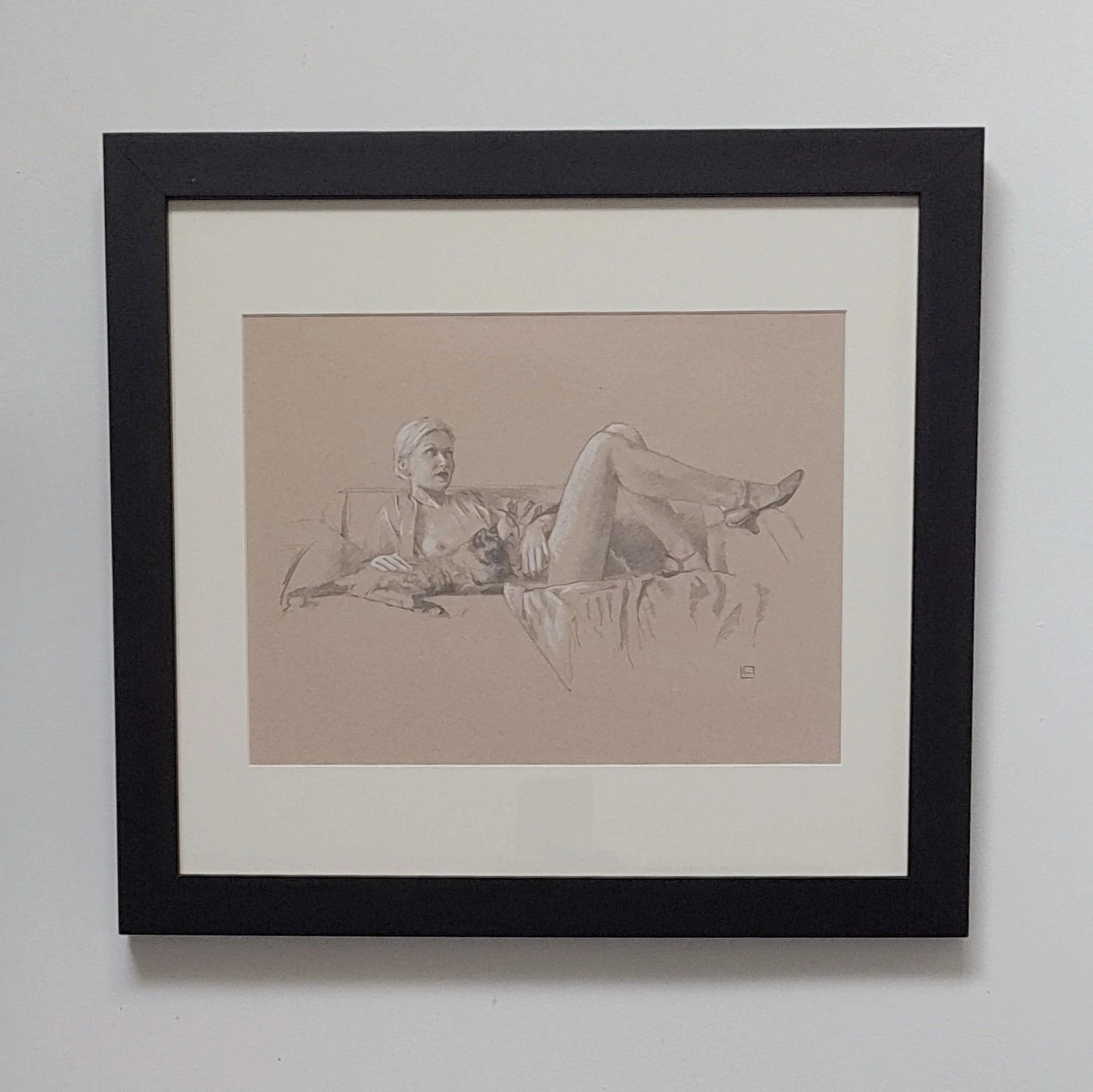 Study of a woman and a cat - 01