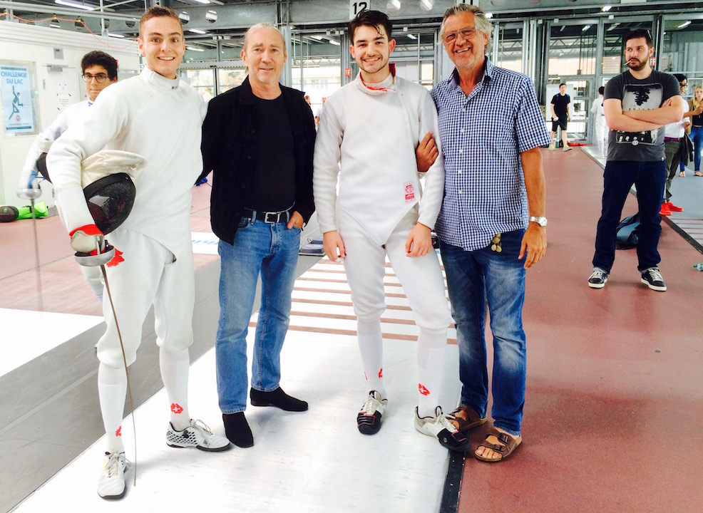 V.l.n.r.: Fabian Broger, Maître Gabriel Nielaba, Lorin Criblez, Juniorentrainer Daniel Giger. (Foto: Claudine Nielaba)