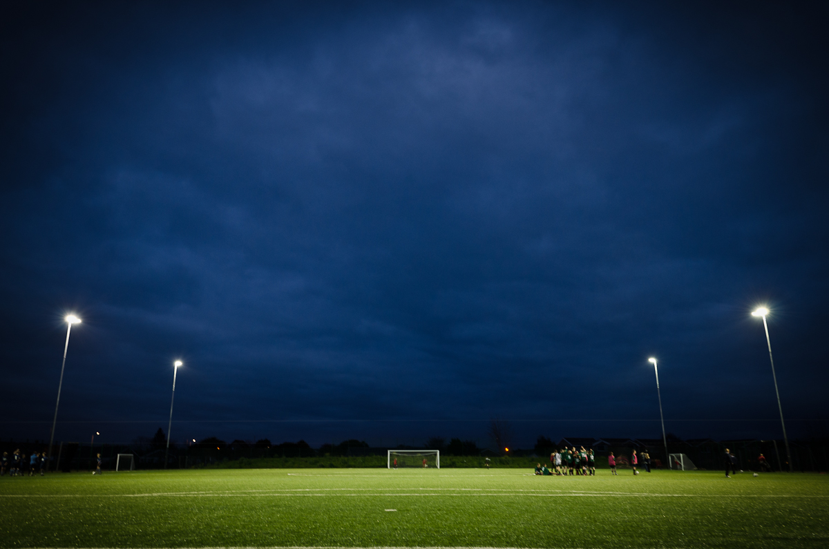    Floodlit 3G artificial pitch - set out for 11 and 6 a side football   