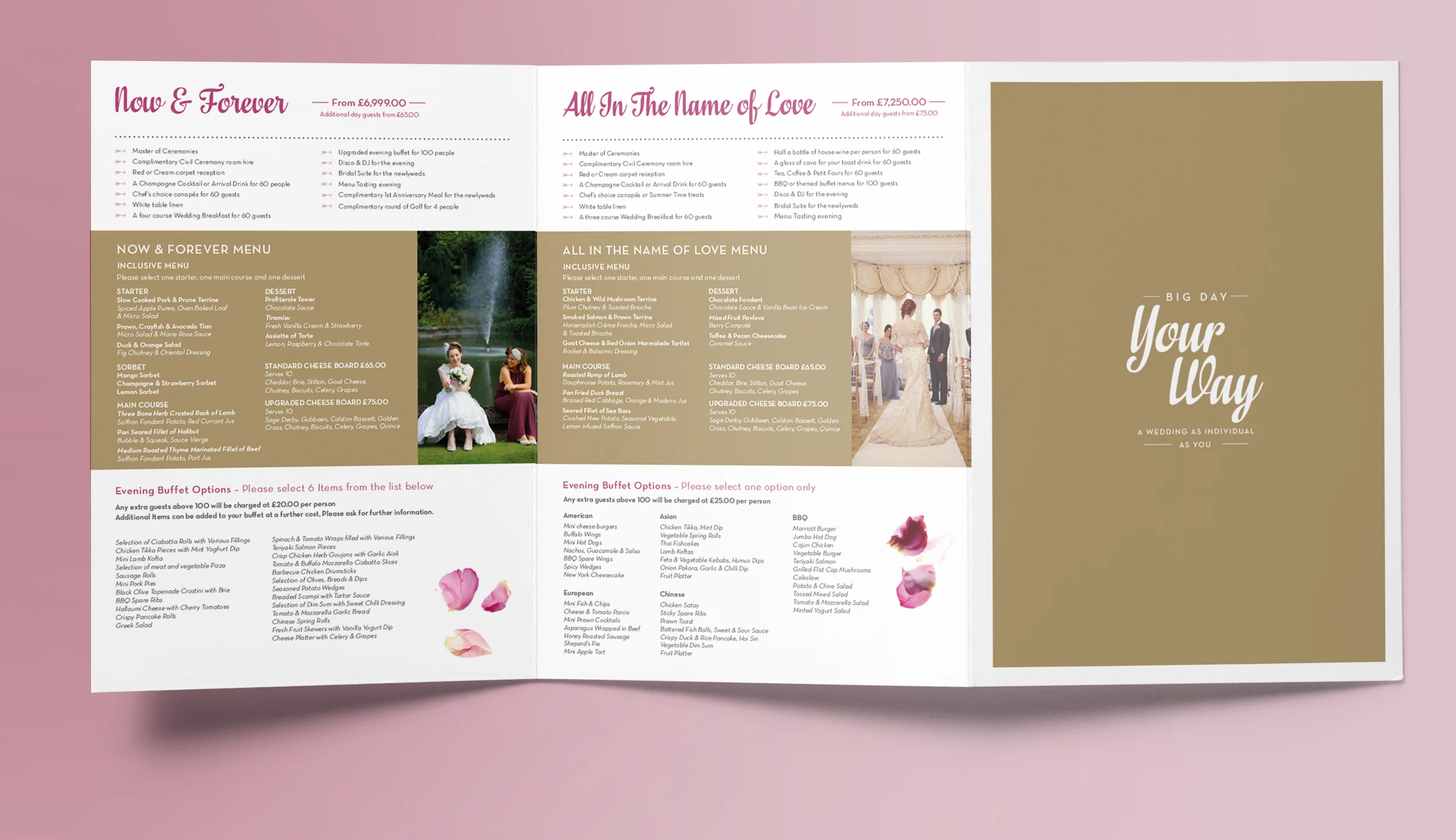Cactus Design Wedding Menu