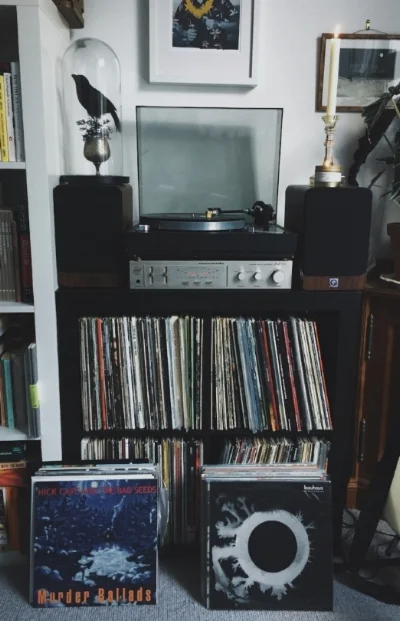 Nick Cave's Murder Ballads and Bauhaus. Mr Crow approves. 
