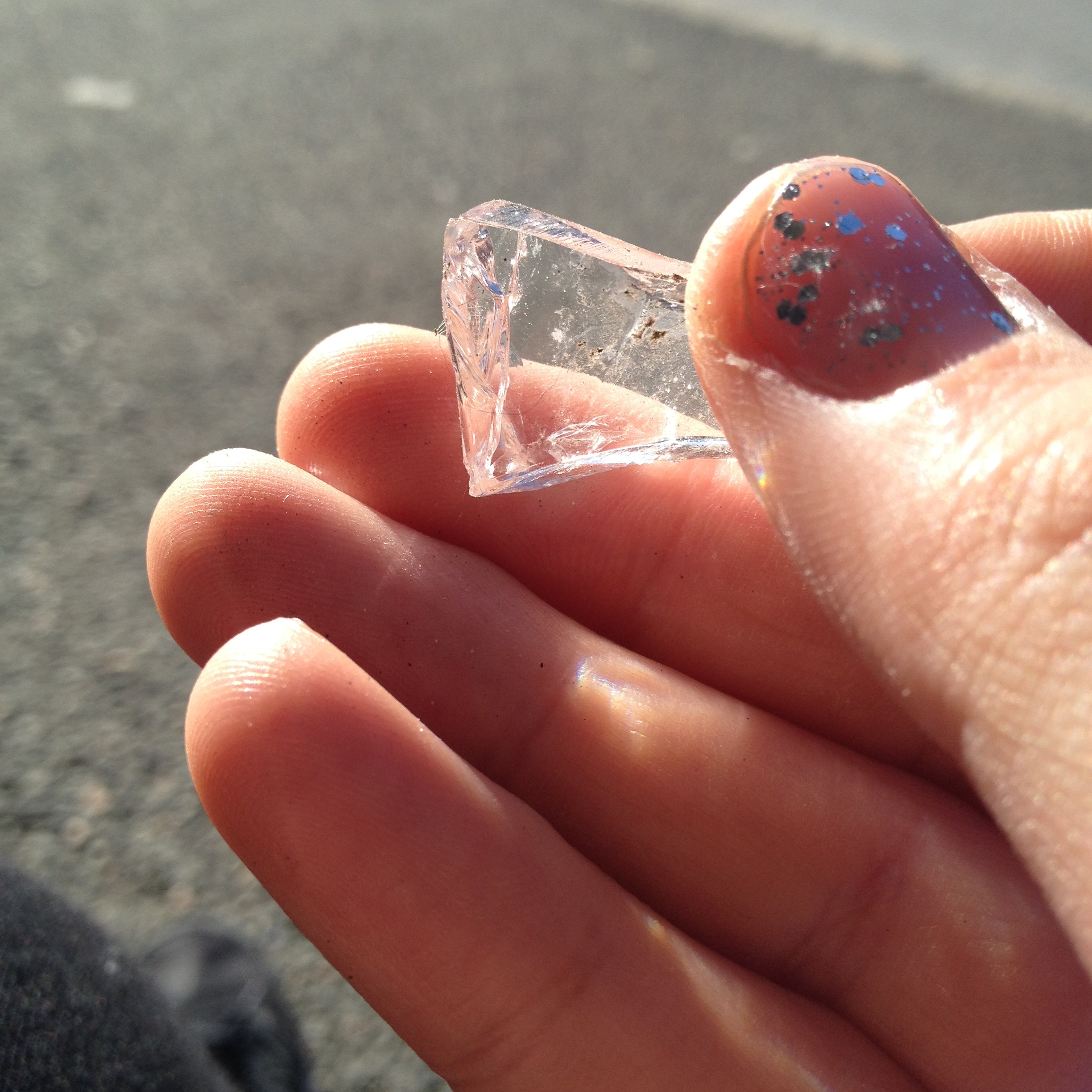 - My highly valuable treasure - Location: busstop aka 'treasureheaven' && a little glimpse of my new favorite nailpolish. it's transparent with big&small glitterpieces in it. Love!