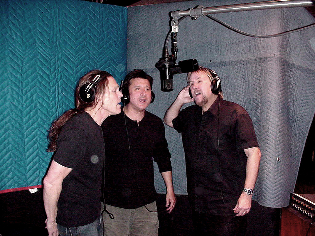 Eagles' Timothy B Schmidt, Steve Perry, and David harmonizing together for David & Steve's song "(Almost A Part of) A Brand New Start" on David's 2005 "Secret of Movin On" album