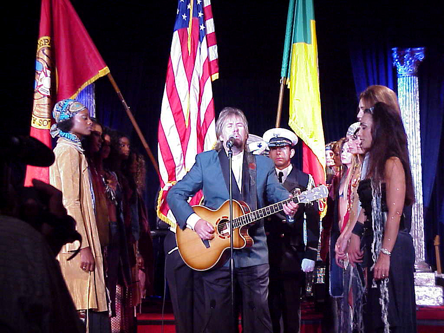 Singing National Anthem and Lord's Prayer for Muscular Dystrophy Benefit at Beverly Hilton