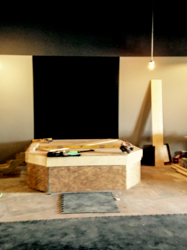 The stage for the new studio area taking shape.