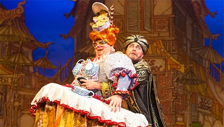 Eric Potts and John Thomson in Aladdin at the Manchester Opera House