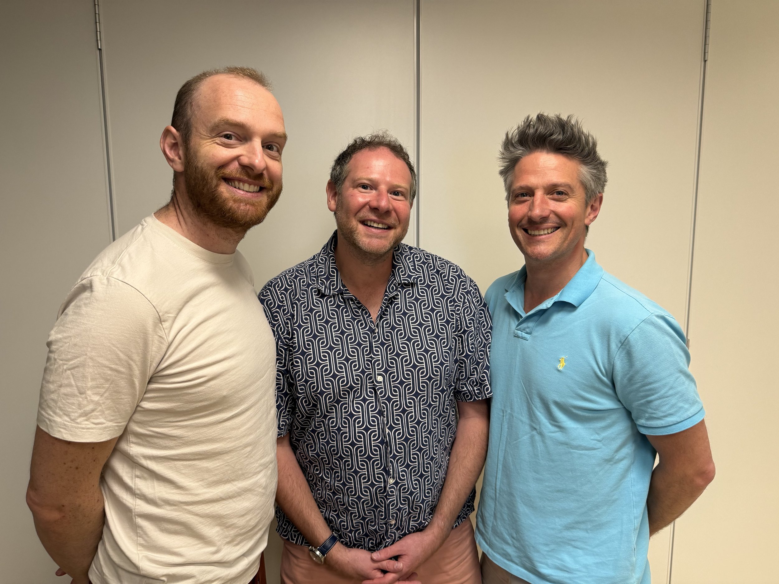 Tom Price, Olly Mann and Stuart Goldsmith, July 2026