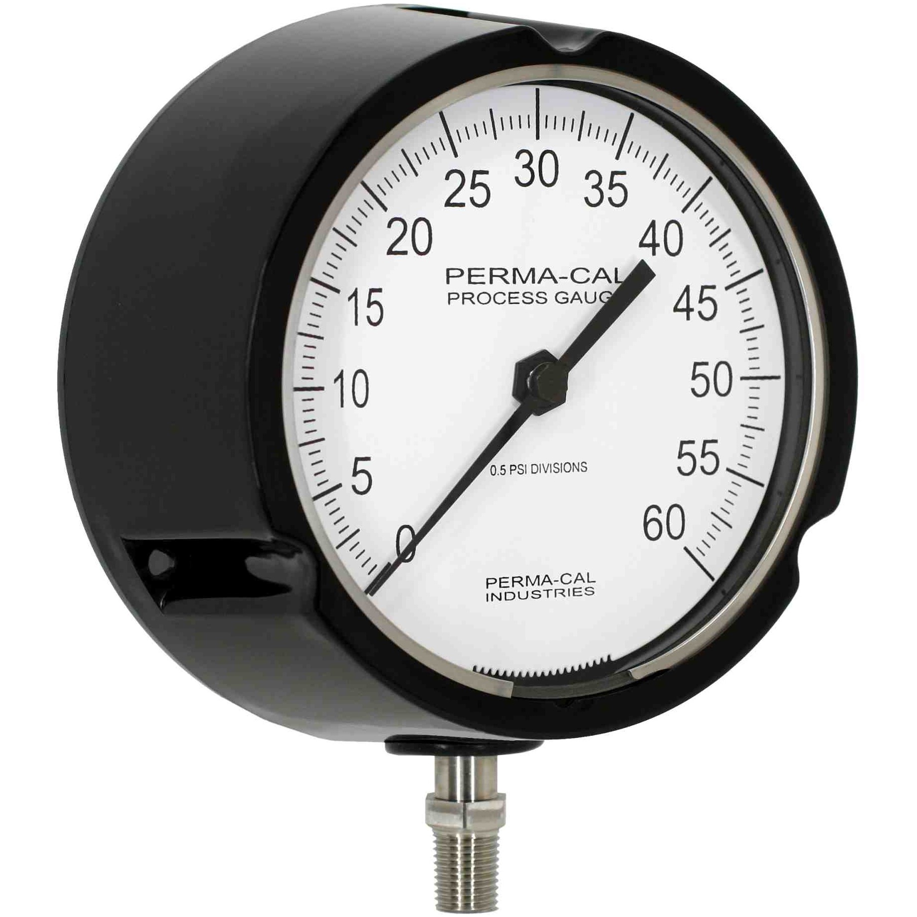 Perma-Cal 3-1/2" Panel Mount Process Gauge 0-30 PSI with 1/4" S.S Male NPT Con. 