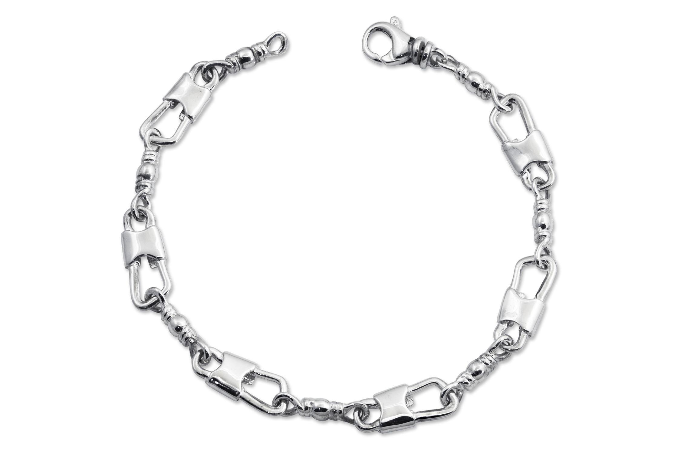 ACTS Sterling Silver Fishers Of Men Bracelet XL Heavy Link 