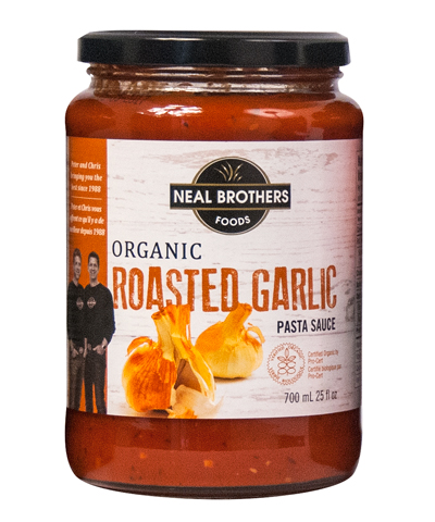Neal Brothers Organic Roasted Garlic Pasta Sauce Packaging Design