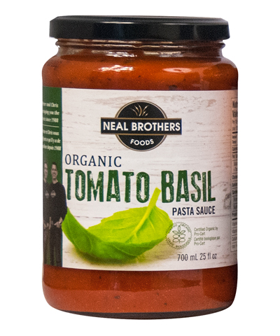 Neal Brothers Organic Tomato Basil Pasta Sauce Packaging Design