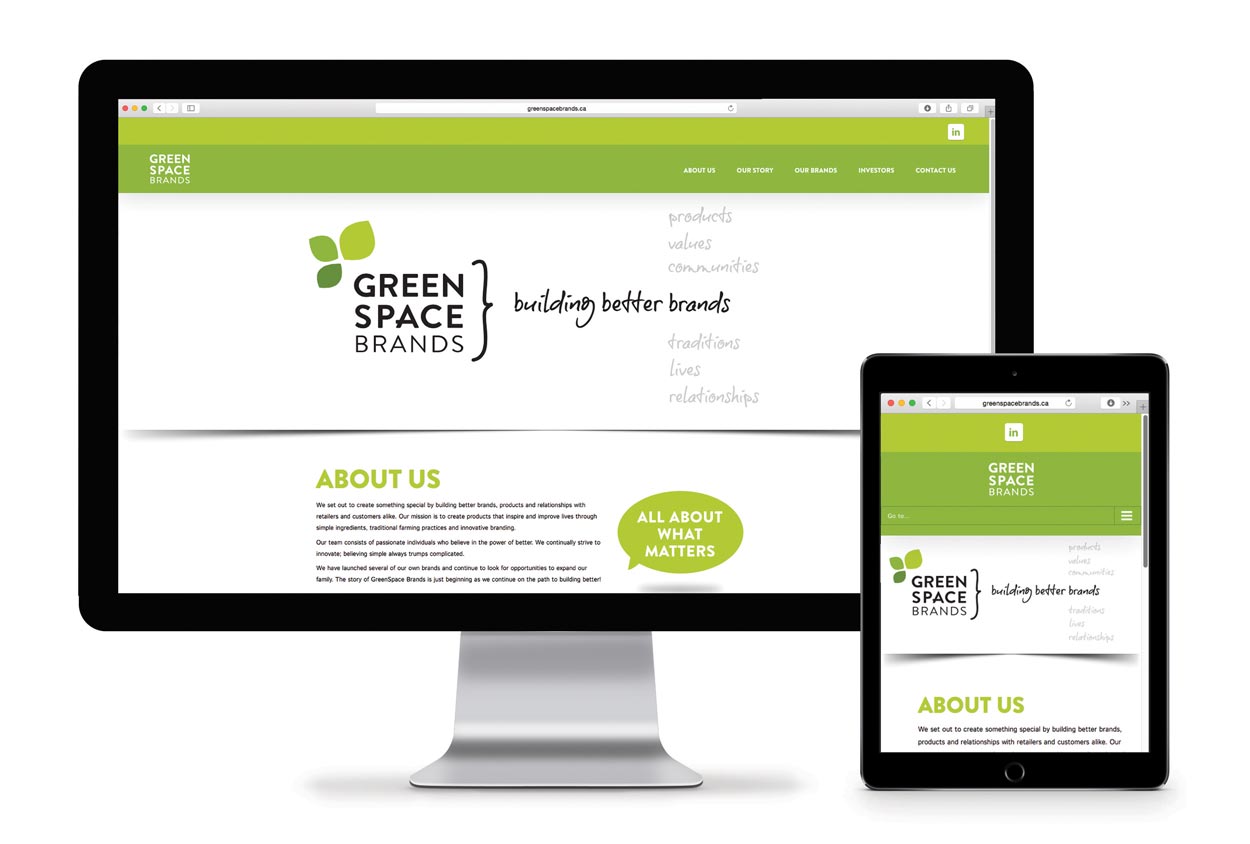 Greenspace Brands web design
