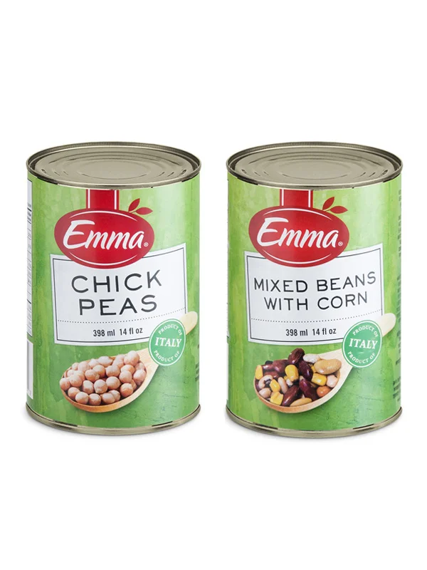 Emma Chickpeas and Emma Mixed Beans with Corn