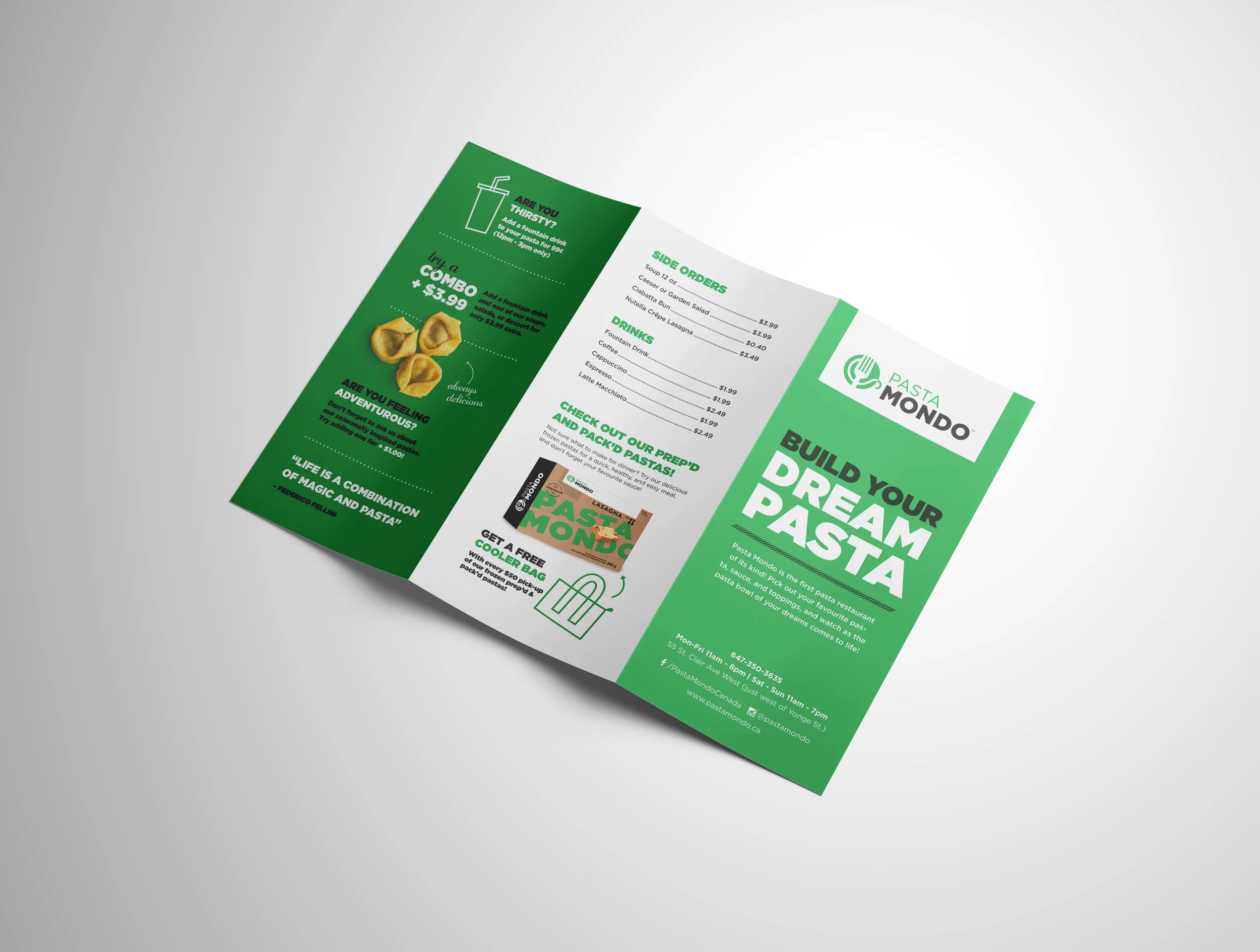 Pasta Mondo Menu Design