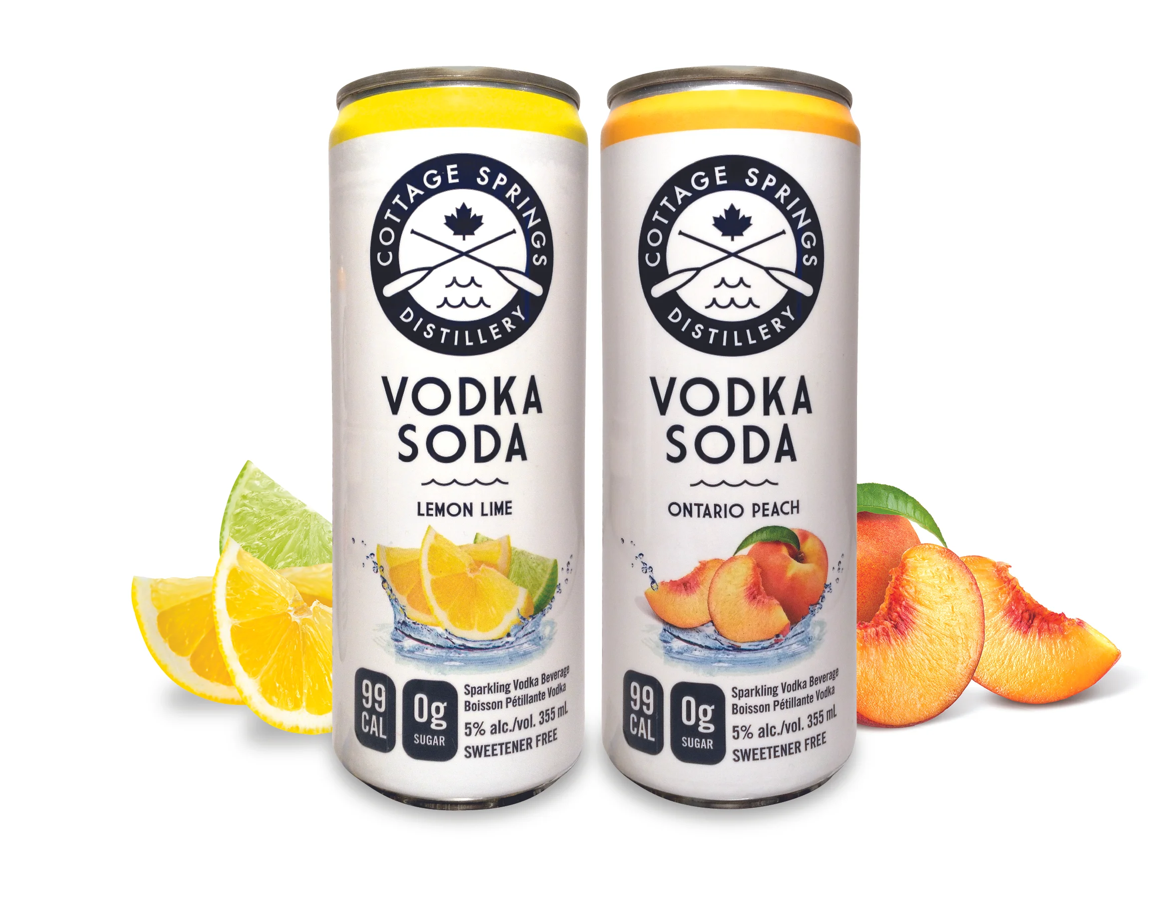 Cottage Springs Vodka Soda Lemon Lime Ontario Peach