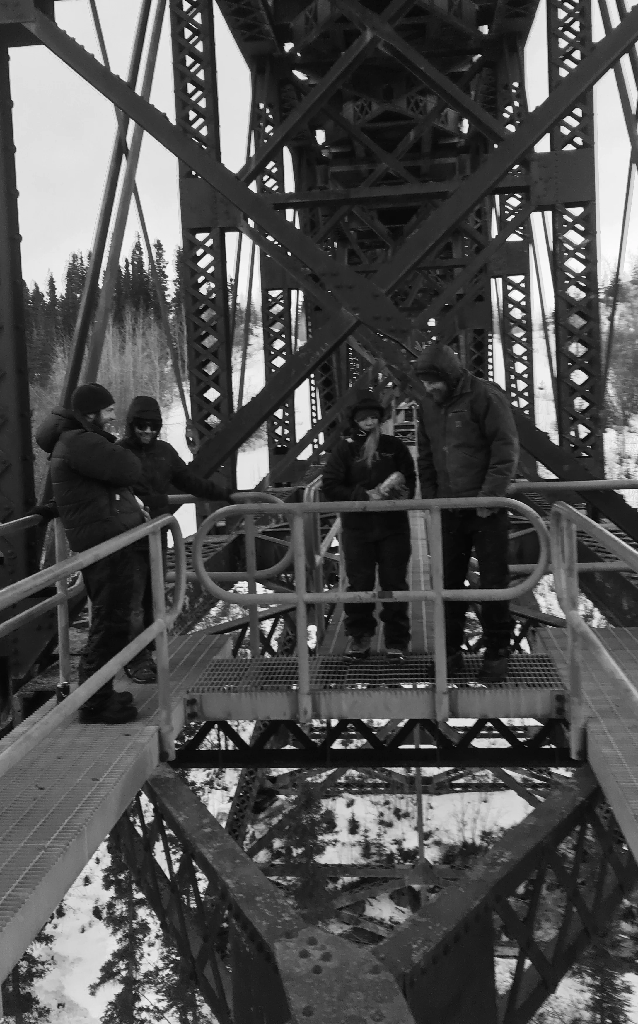 The gang throwing rocks off the trestle bridge on the McCarthy Road