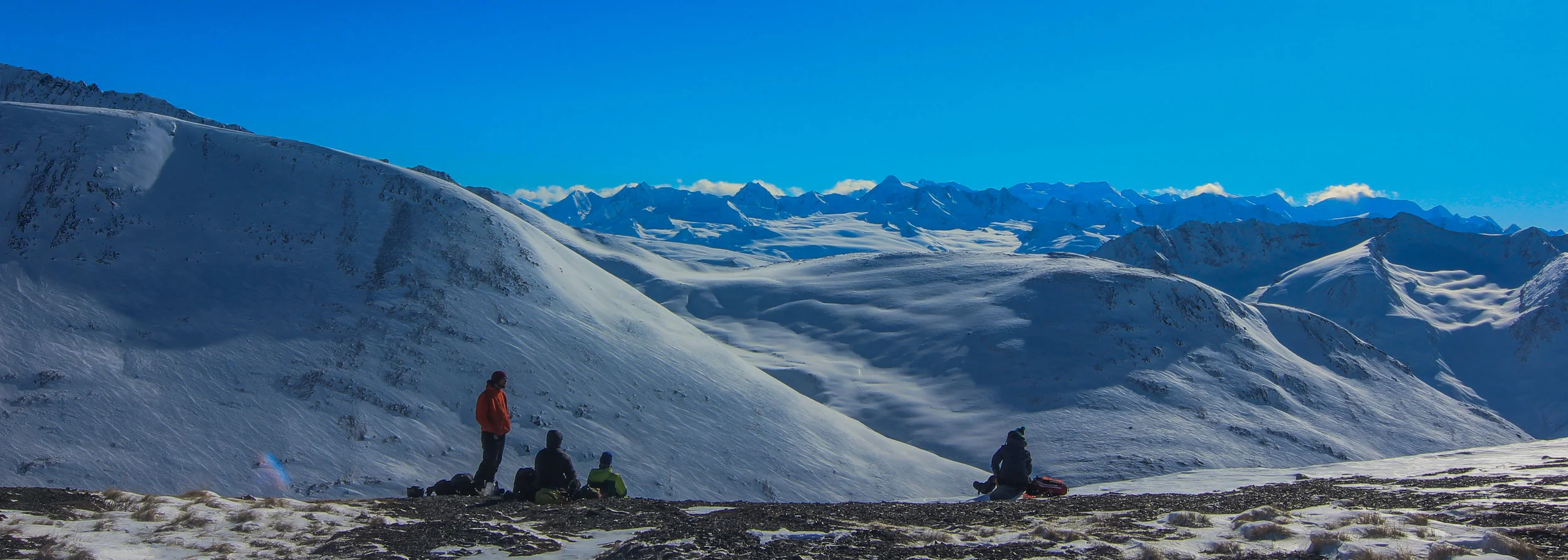 The crew basking in the sun and taking in the endless view.