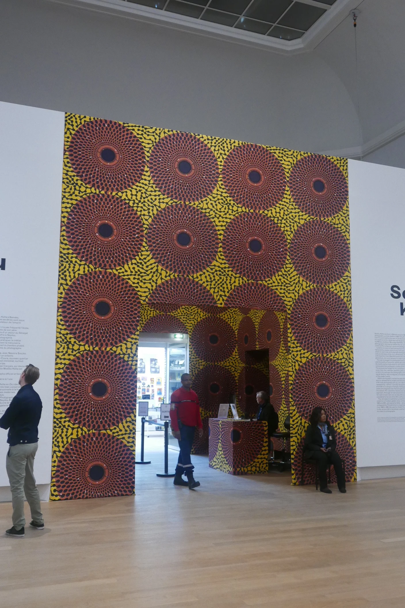 Fantastic African fabric at the entrance to the exhibition&nbsp;   