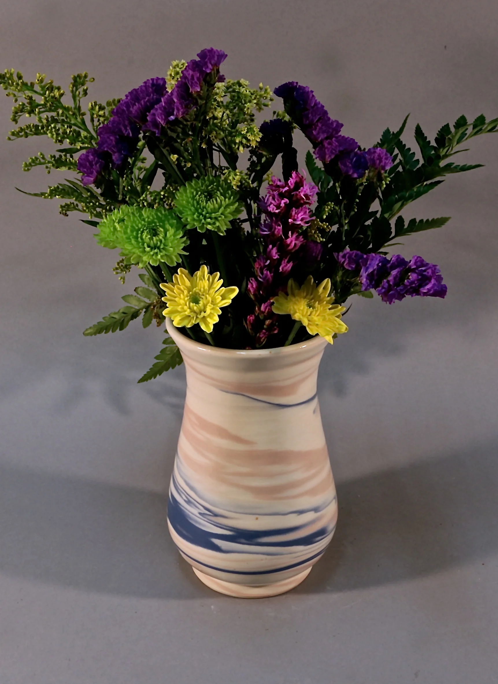 Mauve and Blue Agate ware Porcelain Vase